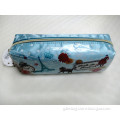 China Supplier Sky Blue Satin+PVC Pencil Bags For School& Office